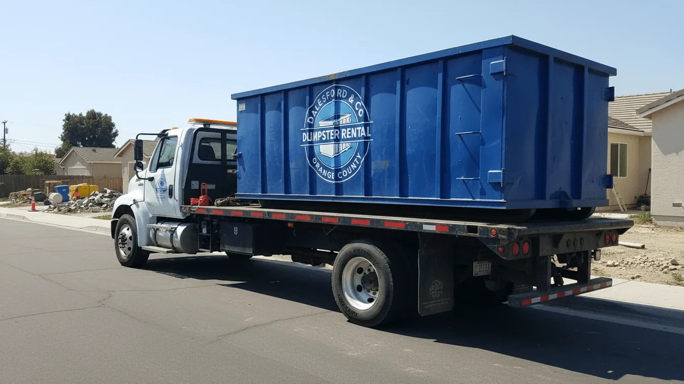 Roll-off dumpster delivered in Placentia, CA by Dalesford & Co Dumpster Rental Orange County